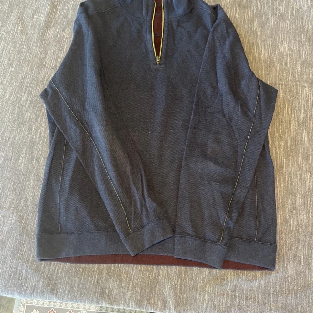 Tommy Bahama Men's Dark Blue Zip-Up Sweater